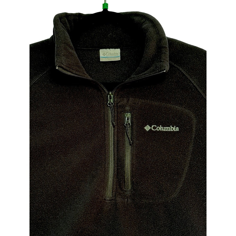 Columbia Mens XL Black Quarter Zip Fleece Pullover Jacket XM6410 Pocket - Picture 3 of 8